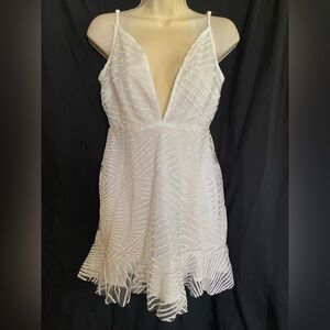Boohoo White Cut Out Embellished Mini Dress